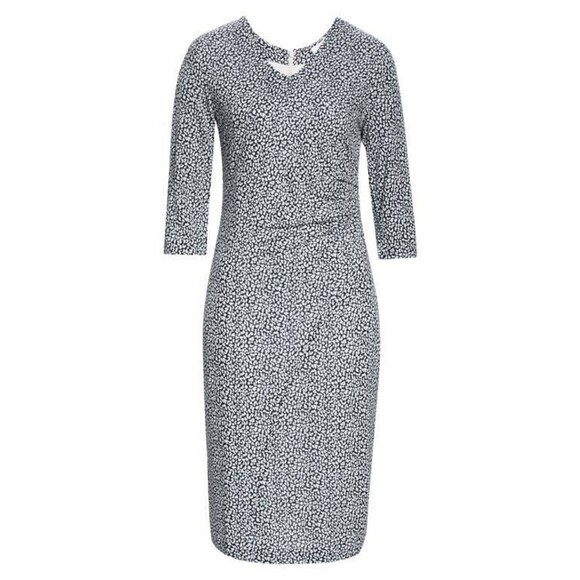 BOSS Women's Epona Printed Jersey Dress in Midnight Fantasy Size M - Picture 12 of 14